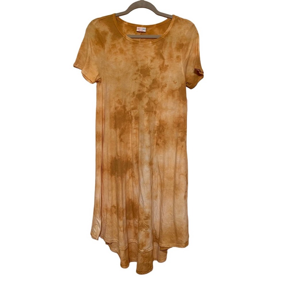 Lularoe Carly Dress Gold Tie Dye Size XS NWT